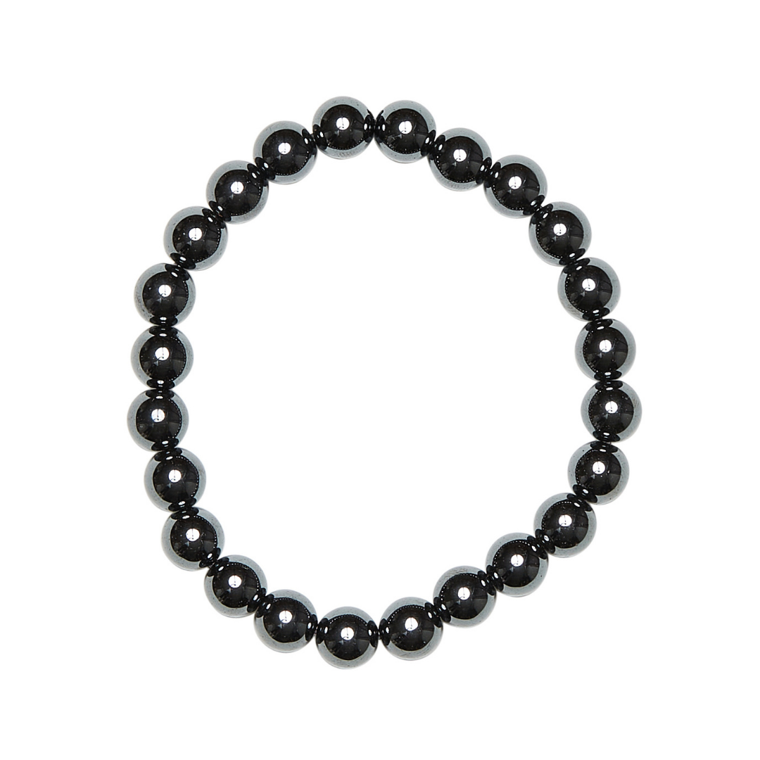 Ambarya Strength - Hematite Mala Bead bracelet on white background