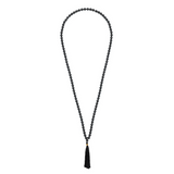 Ambarya Strength - Hematite Mala Bead necklace on white background