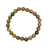 Ambarya Harmony - Unakite mala bead bracelet on white background