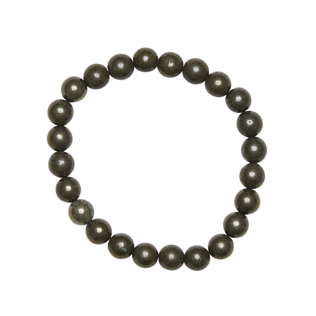 Ambarya Willpower - Pyrite Mala Bead bracelet on white background