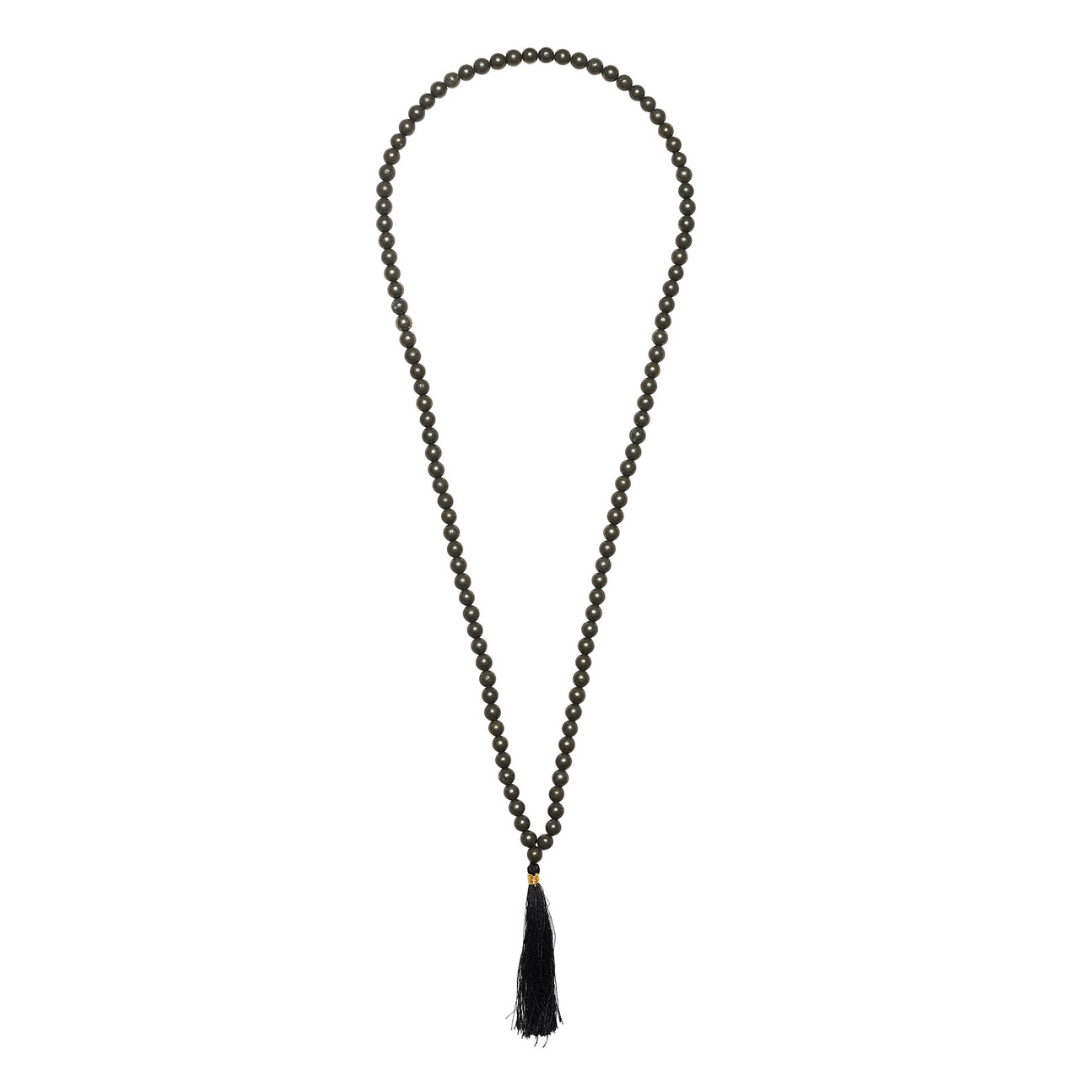 Ambarya Willpower - Pyrite Mala Bead Necklace on white background