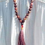 Rhodonite Mala Bead Necklace
