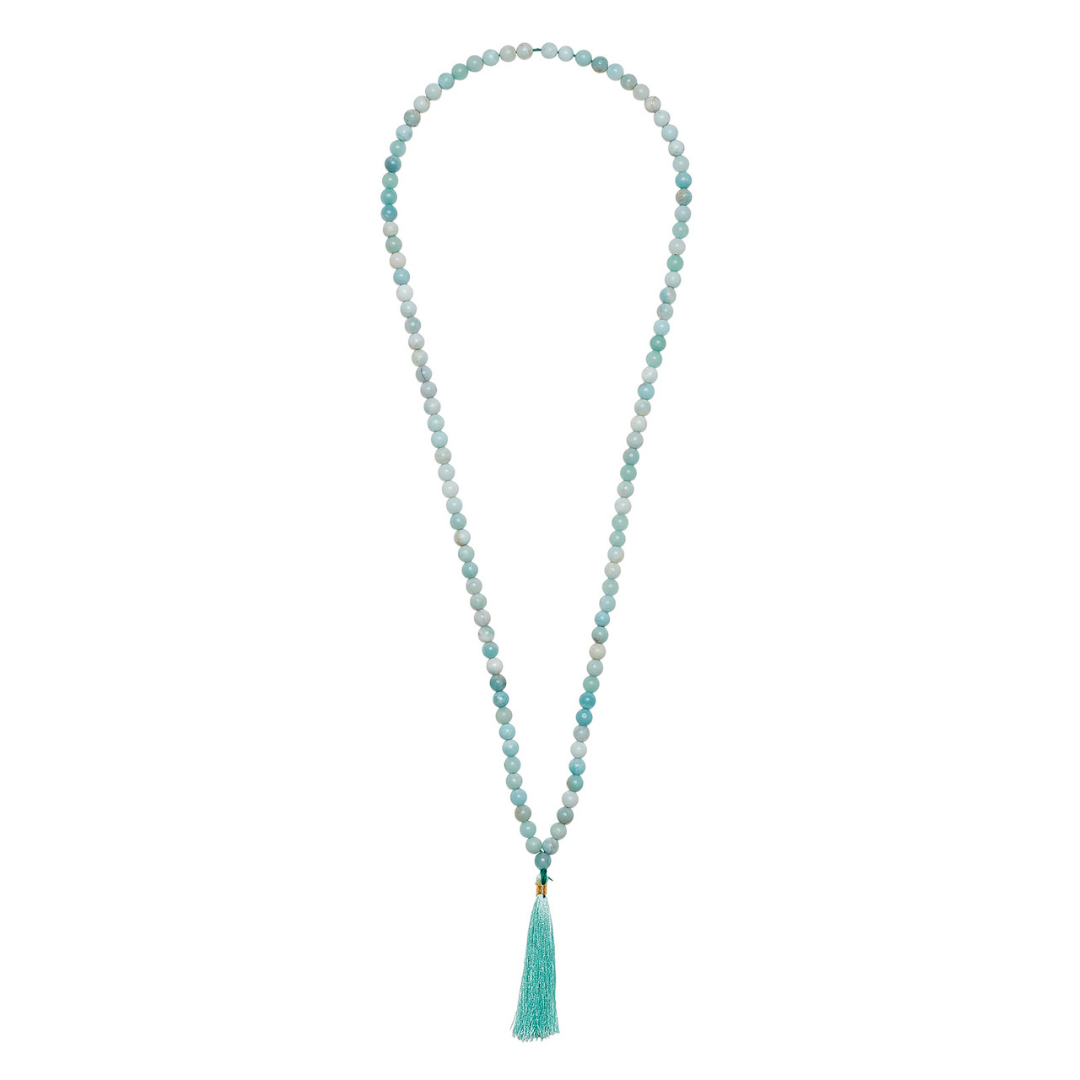 Ambarya Hope - Amazonite Mala Bead Necklace on white background