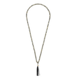 Ambarya Playfulness - Dalmation Stone Mala Bead Necklace on white background