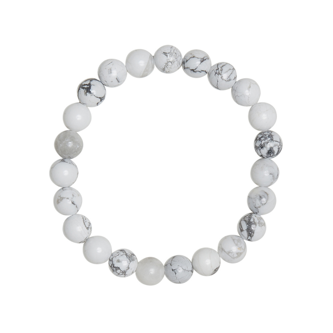 Ambarya Patience - Howlite Mala Bead Bracelet on white background