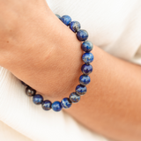 CClose up of Ambarya Wisdom - Lapis Lazuli Mala Bead Bracelet