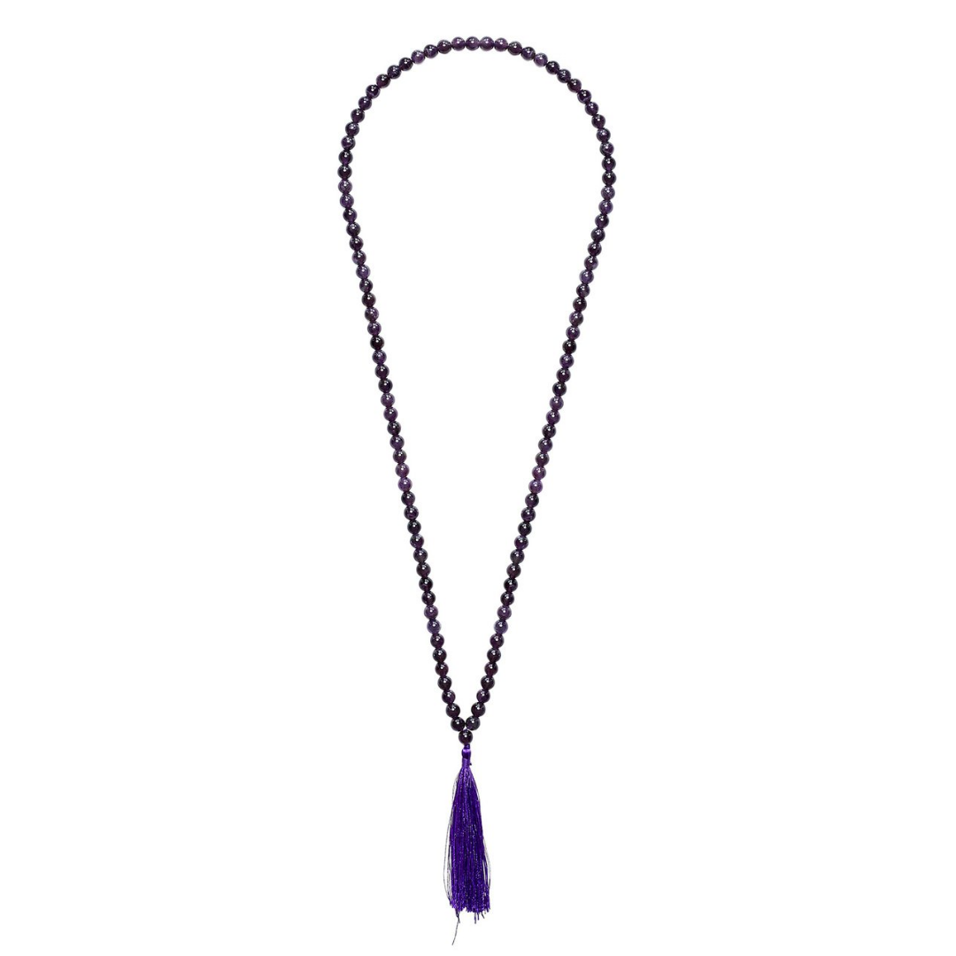 Amethyst crystal Mala Bead necklace
