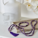 Lepidolite Mala Bead Bracelet