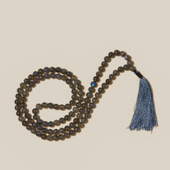 Ambarya Natural Laboradorite Mala Bead Necklace