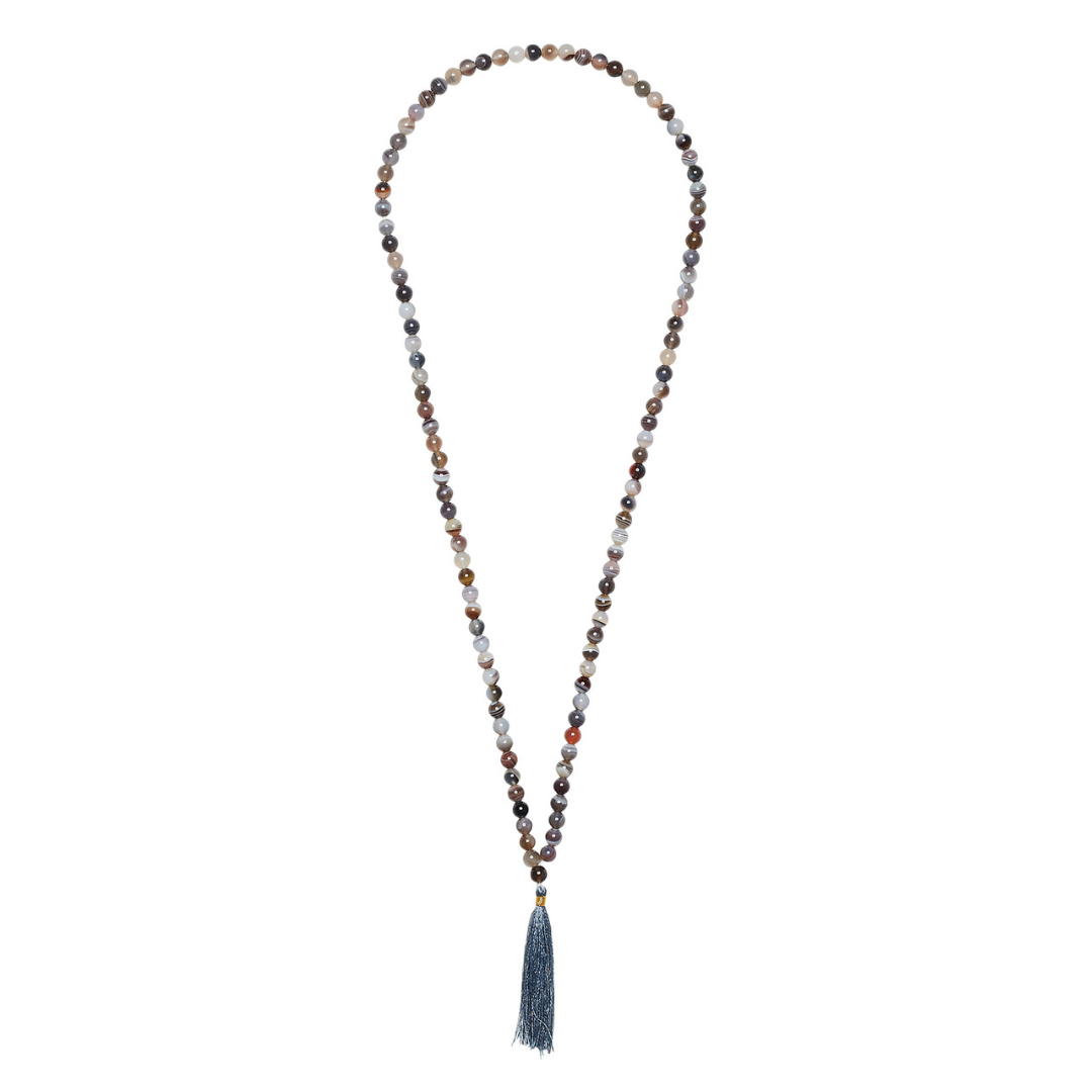 Ambarya Acceptance - Botswana Agate Mala Bead Set on white background