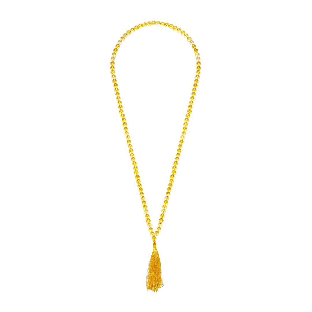  Citrine crystal Mala Bead necklace